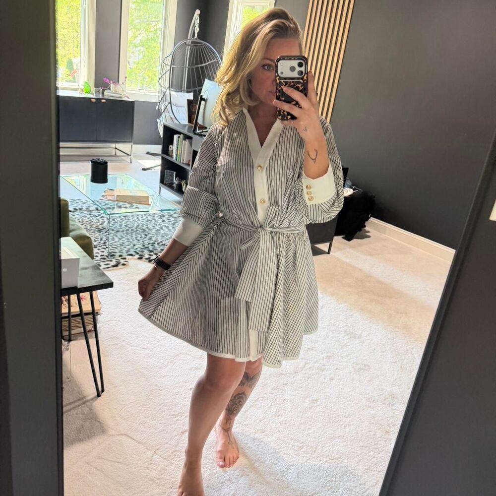 Eb-denim Women's Grey and Blue Dress